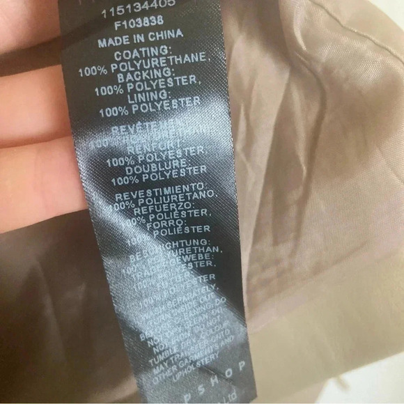 Topshop faux  leather double breasted beige cream blazer - Picture 4 of 11